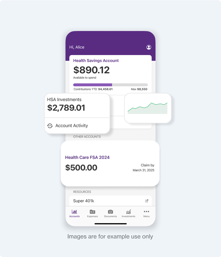 Mobile view of HealthEquity HSA Dashboard